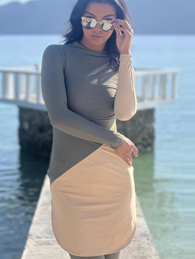 Modesty Long Sleeve Contrast color Active Set for women (2)hqi