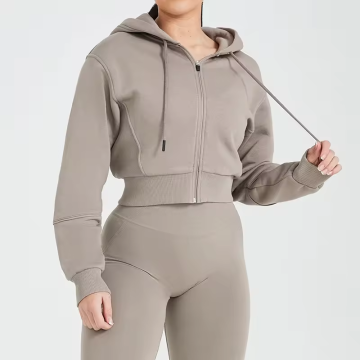 Women Zip Up Hoodies Cropped Sweatshirts
